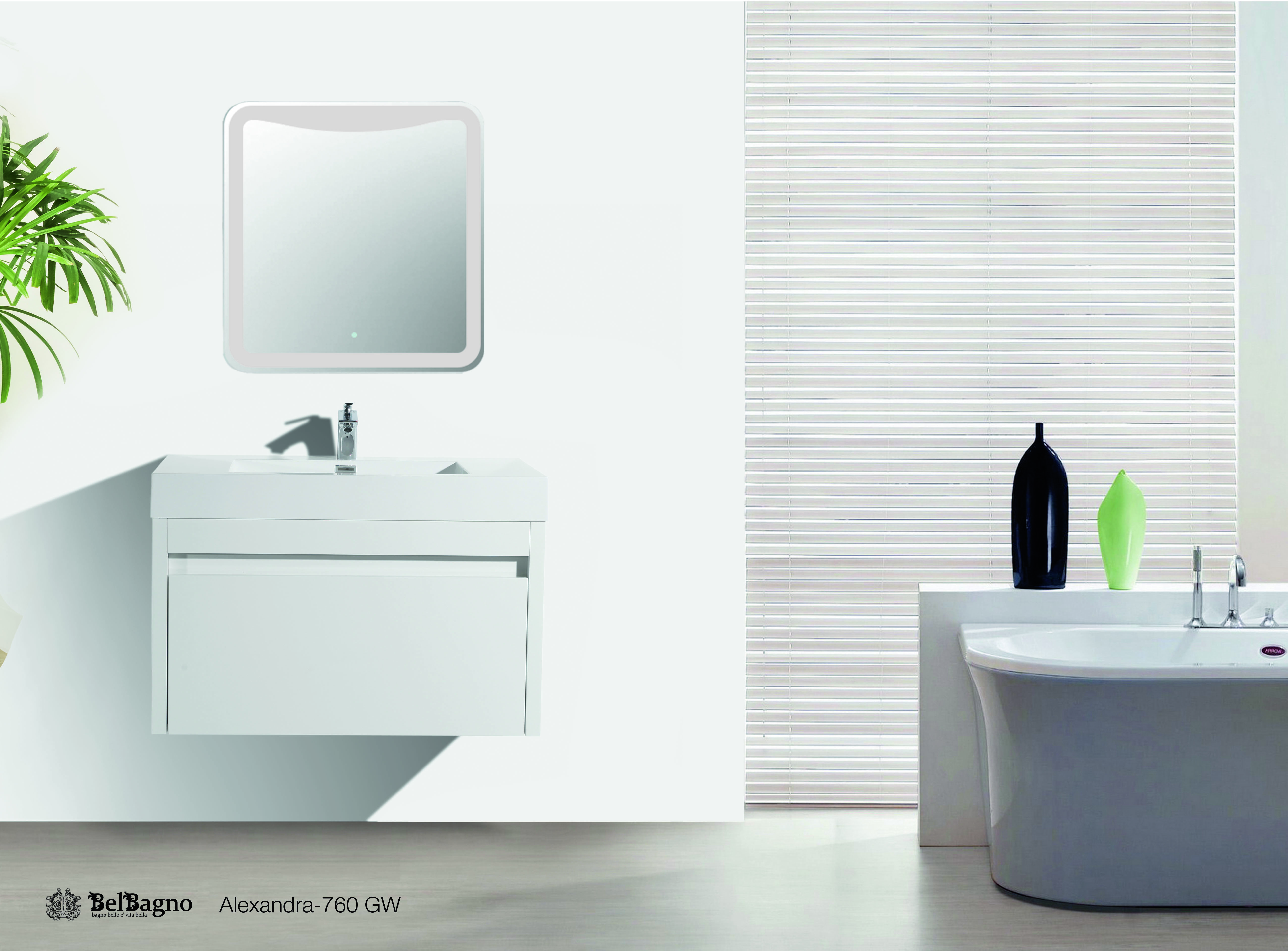 ALEXANDRA 760 MM WALL HUNG Gloss White